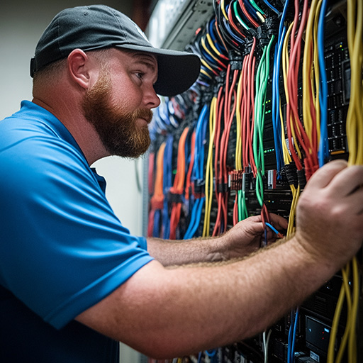 Structured network cabling terminated in a server rack